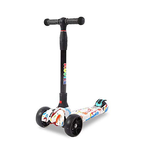 Raincoat Four Wheel Scooter-Foldable and Height Adjustable-Flashing LED Light...