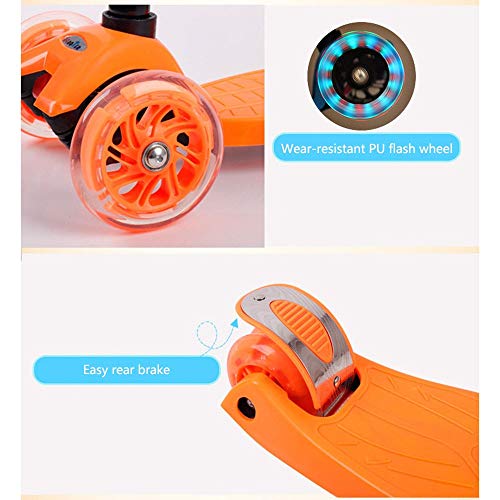 Raincoat Four-Wheel Scooter with Led Light-Emitting Wheels Adjustable Handle ...