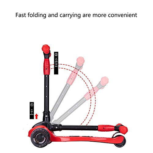 Raincoat Kids 3 Wheel Scooter Anti-Slip Deck Lean to Steer Adjustable Height ...