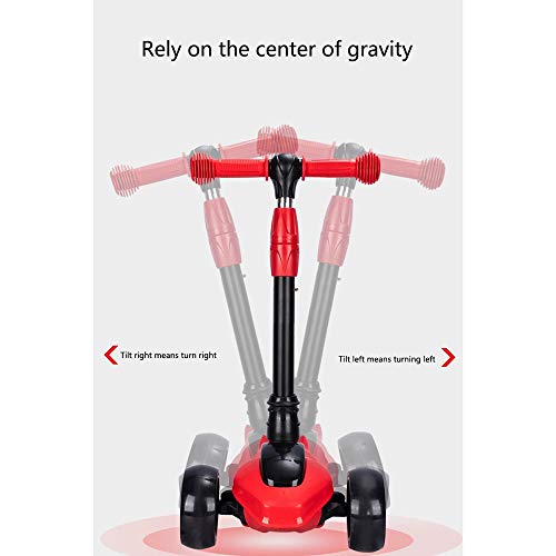 Raincoat Kids 3 Wheel Scooter Anti-Slip Deck Lean to Steer Adjustable Height ...