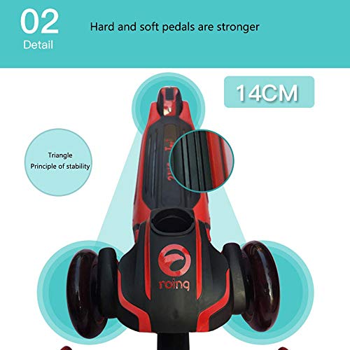 Raincoat Kids 3 Wheel Scooter Featuring Led Light-Up Wheels Adjustable Height...