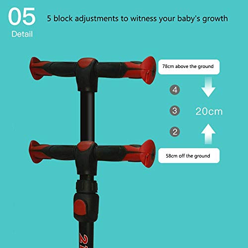 Raincoat Kids 3 Wheel Scooter Featuring Led Light-Up Wheels Adjustable Height...