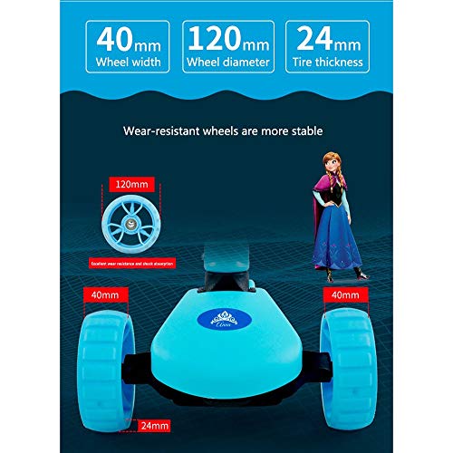 Raincoat Kids 4 Wheel Scooter Adjustable Height Featuring Led Light-Up Wheels...