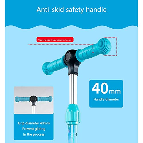 Raincoat Kids 4 Wheel Scooter Adjustable Height Featuring Led Light-Up Wheels...