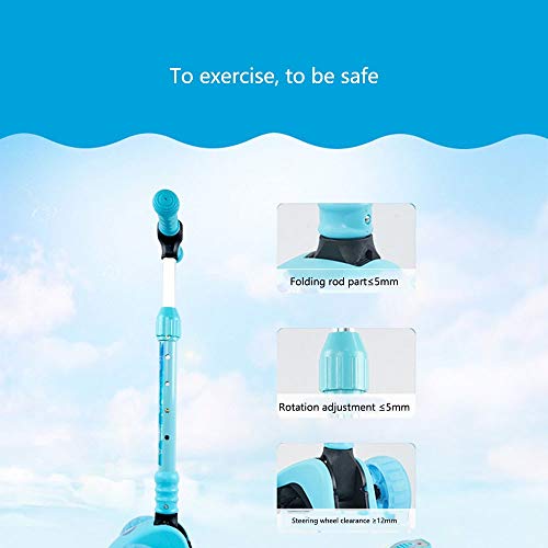 Raincoat Kids 4 Wheel Scooter Adjustable Height Featuring Led Light-Up Wheels...