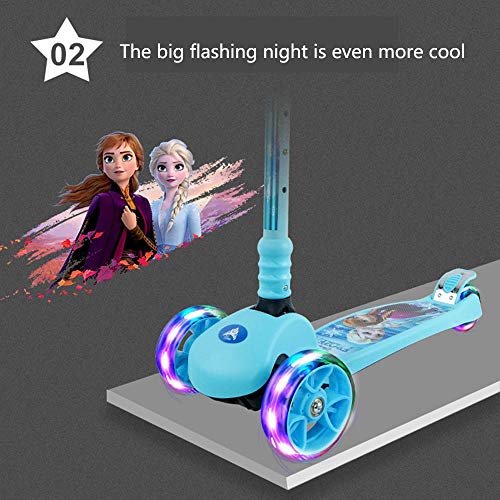 Raincoat Kids 4 Wheel Scooter Adjustable Height Featuring Led Light-Up Wheels...