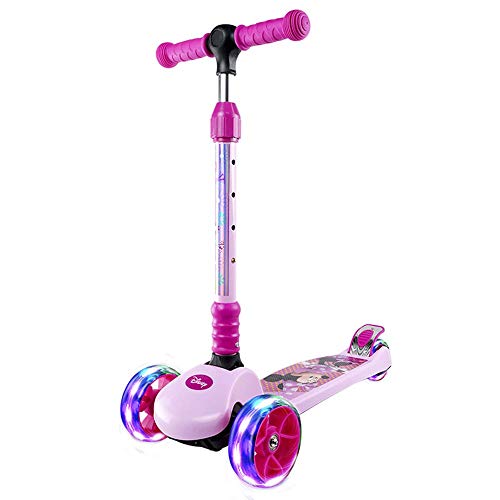 Raincoat Kids 4 Wheel Scooter Adjustable Height Featuring Led Light-Up Wheels...