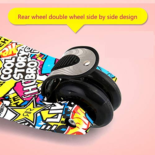 Raincoat Kids 4 Wheel Scooter Anti-Slip Deck Lean to Steer Adjustable Height ...