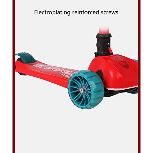 Raincoat Kids 4 Wheel Scooter Featuring Led Light-Up Wheels Adjustable Height...