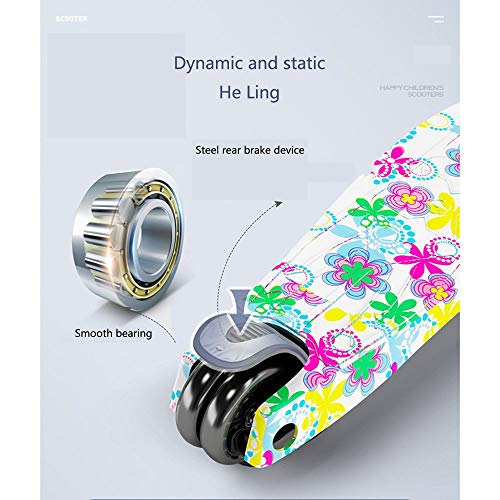 Raincoat The 4-Wheeled Children's Scooter with Led Lights can Be Folded and T...