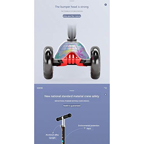 Raincoat The 4-Wheeled Children's Scooter with Led Lights can Be Folded and T...