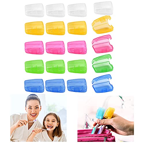 20 Pack Travel Toothbrush Head Covers, Portable Toothbrush Caps Case Protecto...