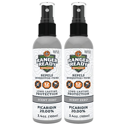 Ranger Ready Insect Repellent with 20% Picaridin Mist Spray Bottle, Scent Zer...