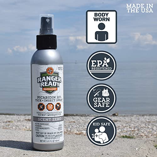 Ranger Ready Picaridin 20% Tick & Insect Repellent, Scent Zero Deet-Free Bug ...