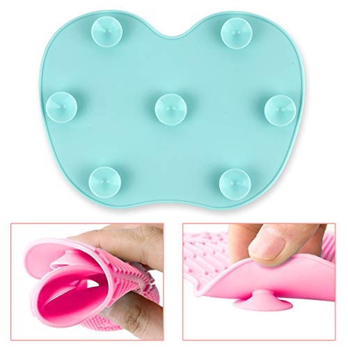 Ranphykx Silicon Makeup Brush Cleaning Mat Makeup Brush Cleaner 9x6.6 inch Bi...