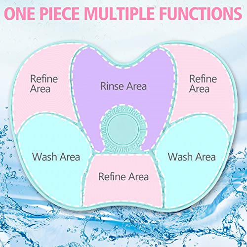 Ranphykx Silicon Makeup Brush Cleaning Mat Makeup Brush Cleaner 9x6.6 inch Bi...