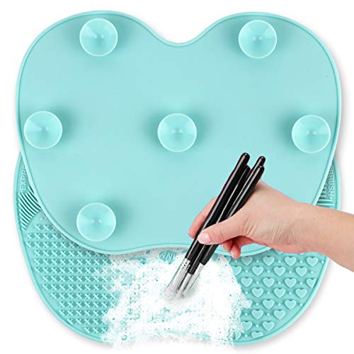 Ranphykx Silicon Makeup Brush Cleaning Mat Makeup Brush Cleaner 9x6.6 inch Bi...