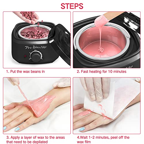 Ranrose Wax Warmer for Hair Removal Black, 500ML Melting Wax Pot Machine Elec...