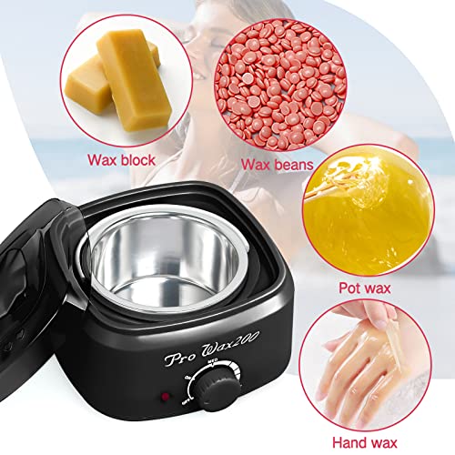 Ranrose Wax Warmer for Hair Removal Black, 500ML Melting Wax Pot Machine Elec...