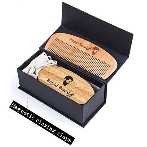 Beard Brush and Beard Comb kit for Men Grooming, Styling & Shaping - Handmade...