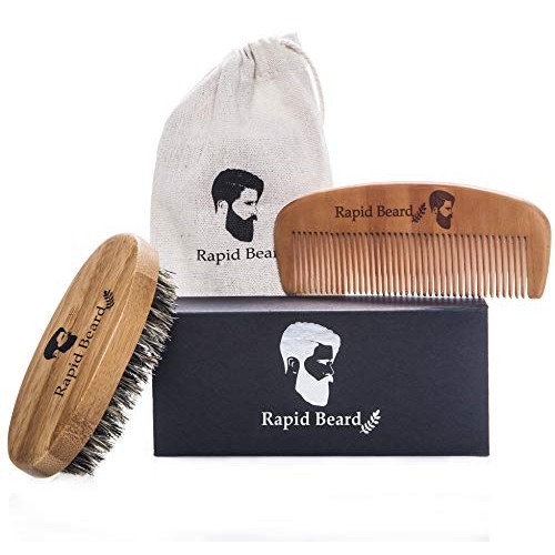 Beard Brush and Beard Comb kit for Men Grooming, Styling & Shaping - Handmade...