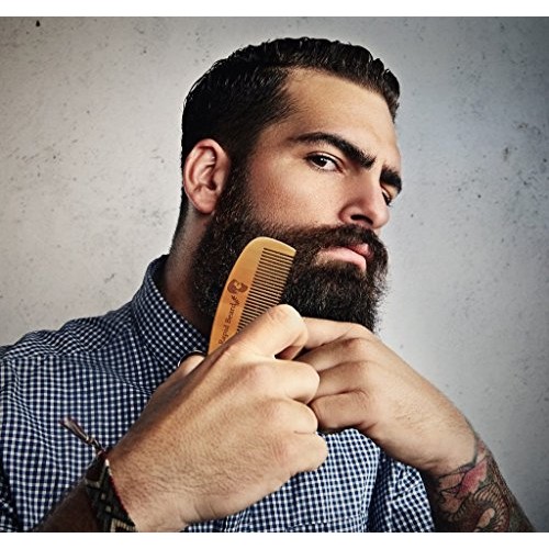 Beard Brush and Beard Comb kit for Men Grooming, Styling & Shaping - Handmade...