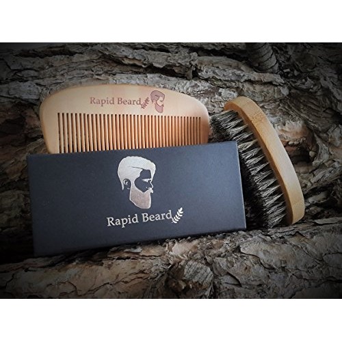 Beard Brush and Beard Comb kit for Men Grooming, Styling & Shaping - Handmade...