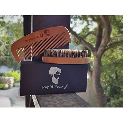 Beard Brush and Beard Comb kit for Men Grooming, Styling & Shaping - Handmade...