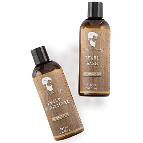 Beard Shampoo and Beard Conditioner Wash & Growth kit for Men Care - Sandalwo...