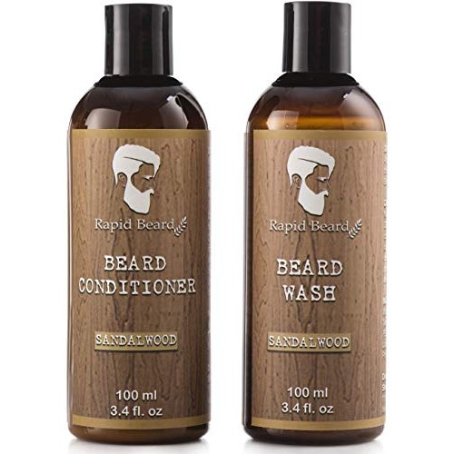 Beard Shampoo and Beard Conditioner Wash & Growth kit for Men Care - Sandalwo...