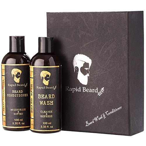 Beard Shampoo and Beard Conditioner Wash & Growth kit for Men Care - Softener...