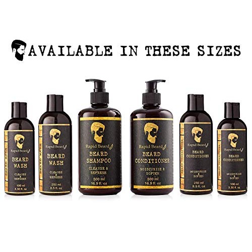 Beard Shampoo and Beard Conditioner Wash & Growth kit for Men Care - Softener...