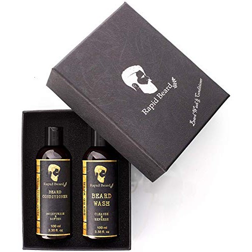 Beard Shampoo and Beard Conditioner Wash & Growth kit for Men Care - Softener...