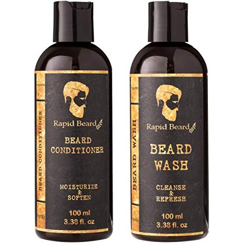 Beard Shampoo and Beard Conditioner Wash & Growth kit for Men Care - Softener...