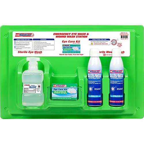 Rapid Care First Aid 667-16-1 16 oz Eye Wash & Chemical Skin Wash Station, Re...