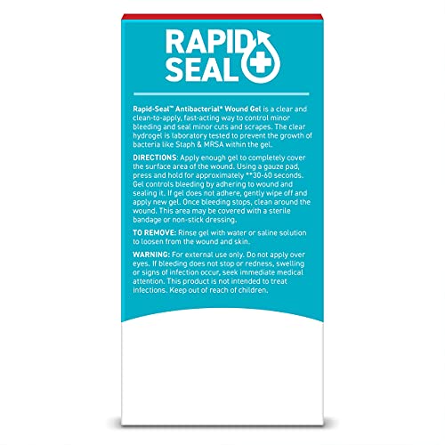 Rapid-Seal Antibacterial Wound Gel (2 Count) | Stops Bleeding in Seconds, Ide...