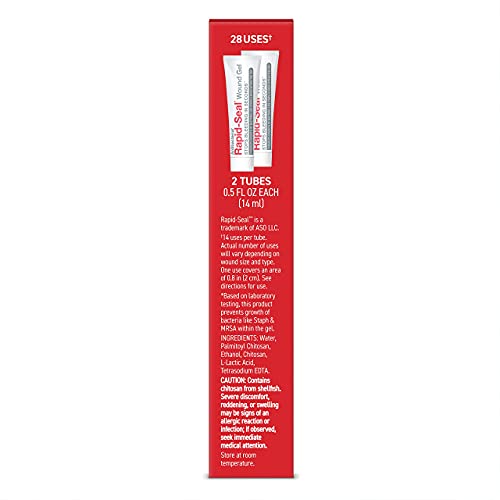 Rapid-Seal Antibacterial Wound Gel (2 Count) | Stops Bleeding in Seconds, Ide...