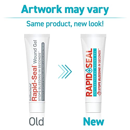 Rapid-Seal Antibacterial Wound Gel (2 Count) | Stops Bleeding in Seconds, Ide...