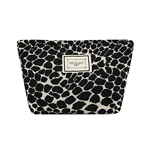 RARITYUS Women Fashion Leopard Print Makeup Bag Canvas Cosmetic Bag Travel Be...