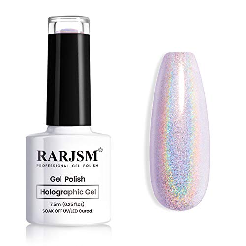 RARJSM Holographic Nail Polish Gorgeous Glossy Holographic Soak off 1PCS 7.5M...