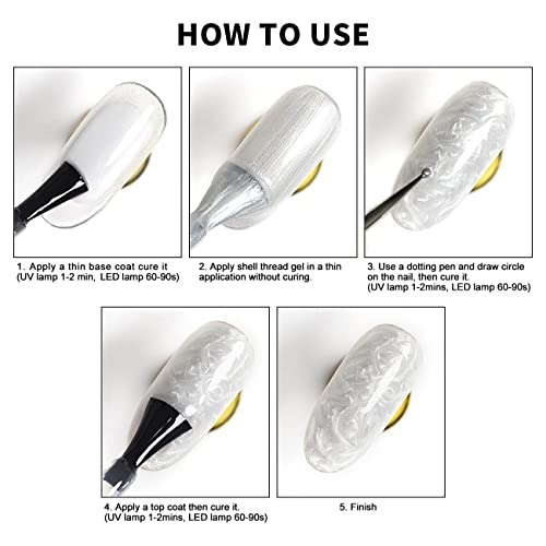 RARJSM Pearl Gel Nail Polish, Light Pink Glitter Drawing Gel Polish Soak Off ...