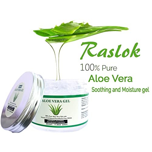 Raslok Aloe Vera Gel Pure Natural Organic Aloe Gel For Moisturizing Face Skin...