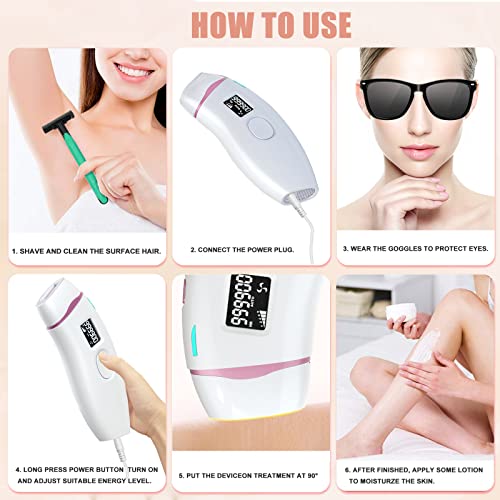 Laser Hair Removal for Women, Permanent IPL Hair Removal Device for Facial Bo...