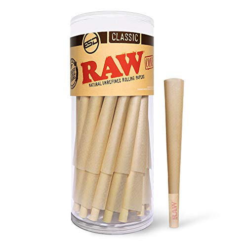 RAW Cones Classic King Size | 50 Pack | Natural Pre Rolled Rolling Paper with...