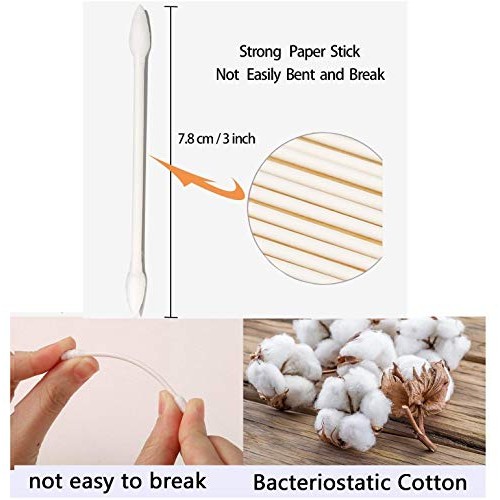 800 Pieces Cotton Swabs, Double Precision Tips with Paper Stick, 4 Packs, 200...