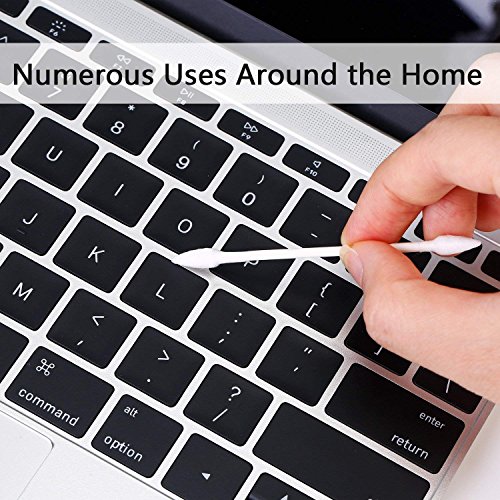 800 Pieces Cotton Swabs, Double Precision Tips with Paper Stick, 4 Packs, 200...