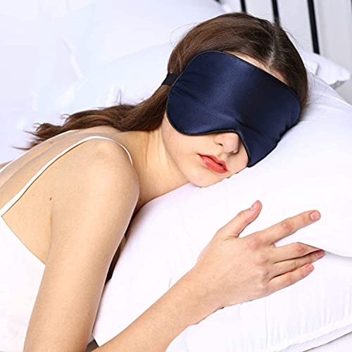 Silk Sleep Mask & Blindfold, Soft Eye Mask with Adjustable Head Strap, Deep R...
