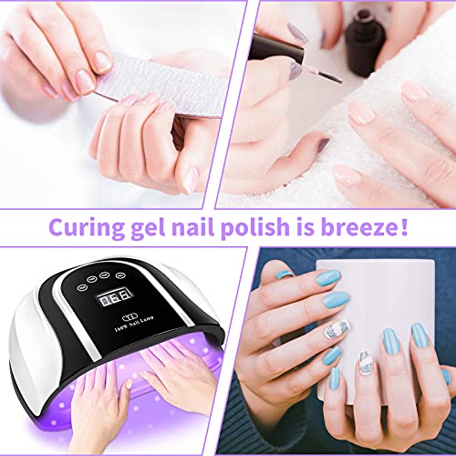 160W UV LED Gel Nail Lamp,Large UV Nail Light for Professional Salon Home Two...