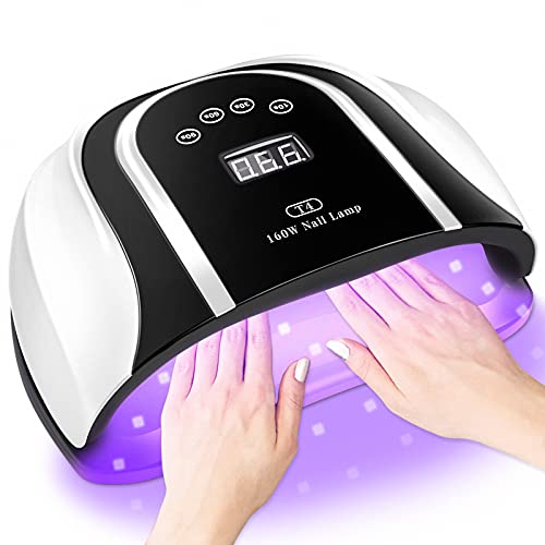 160W UV LED Gel Nail Lamp,Large UV Nail Light for Professional Salon Home Two...
