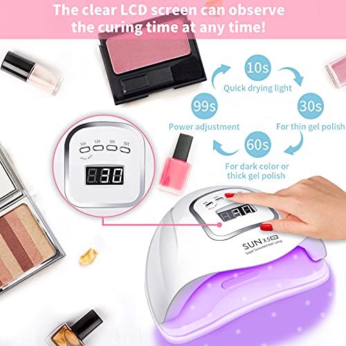 UV LED Gel Nail Lamp,Professional 120W UV Nail Light for Gel Polish Fast Curi...